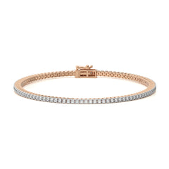 2 CT. Modern Majesty Dazzling Natural Diamonds Studded Classic  Gold Tennis Bracelet with Clasp Lock