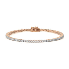 2 CT. Modern Majesty Dazzling Natural Diamonds Studded Classic  Gold Tennis Bracelet with Clasp Lock