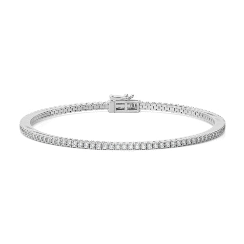 2 CT. Modern Majesty Dazzling Natural Diamonds Studded Classic  Gold Tennis Bracelet with Clasp Lock