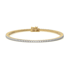 2 CT. Modern Majesty Dazzling Natural Diamonds Studded Classic  Gold Tennis Bracelet with Clasp Lock