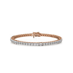 3 1/2 CT. Emerald and Round Lab Created Diamond Tennis Bracelet