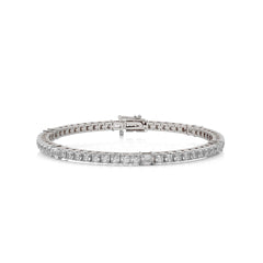 3 1/2 CT. Emerald and Round Lab Created Diamond Tennis Bracelet