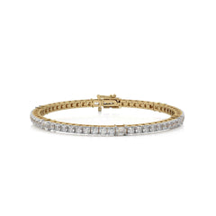 3 1/2 CT. Emerald and Round Lab Created Diamond Tennis Bracelet