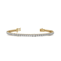 3 1/2 CT. Emerald and Round Lab Created Diamond Tennis Bracelet