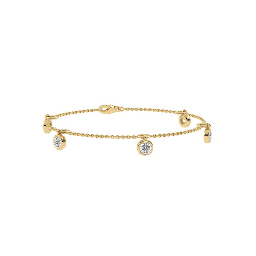 1 CT. Round Bezel Set Station Bracelet