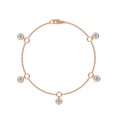 1 CT. Round Bezel Set Station Bracelet