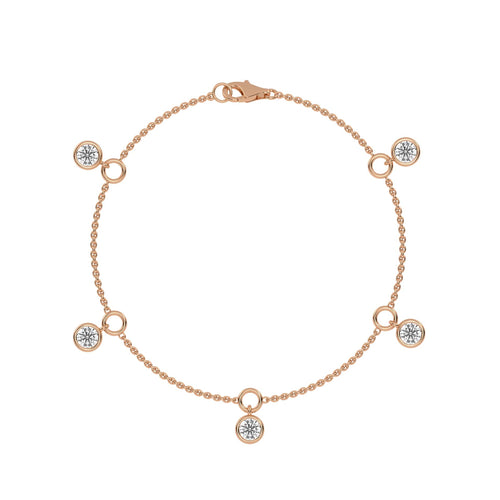 1 CT. Round Bezel Set Station Bracelet