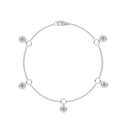 1 CT. Round Bezel Set Station Bracelet