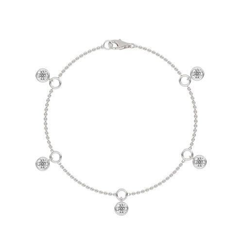 1 CT. Round Bezel Set Station Bracelet