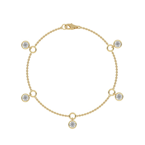 1 CT. Round Bezel Set Station Bracelet