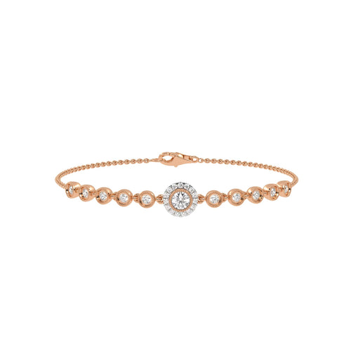 5/8 CT. Vintage Inspired Round Lab Created Diamond Bezel set Bracelet