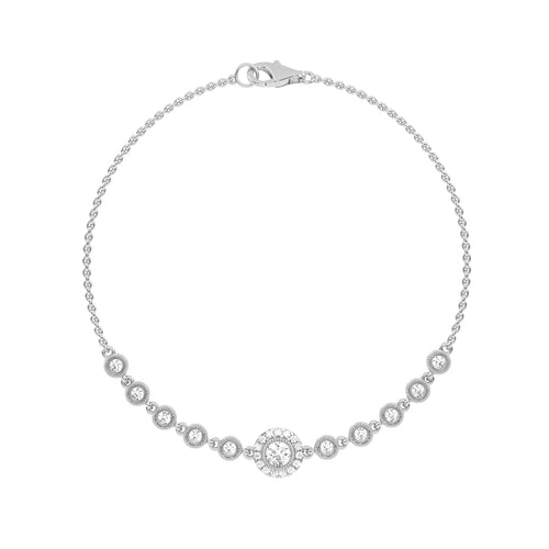 5/8 CT. Vintage Inspired Round Natural Diamond Bezel set Bracelet