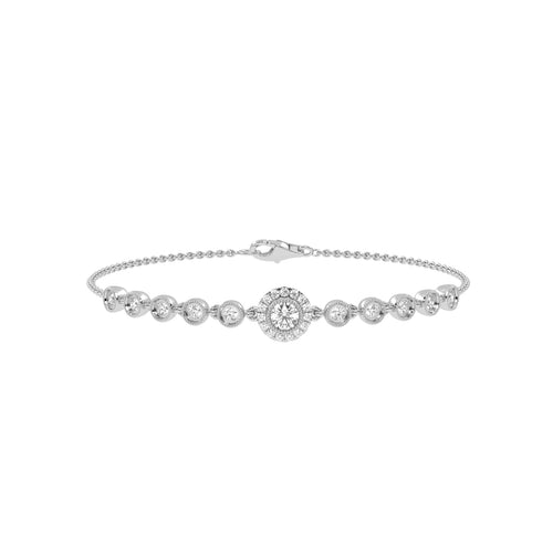 5/8 CT. Vintage Inspired Round Natural Diamond Bezel set Bracelet