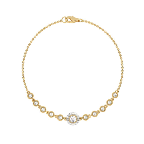 5/8 CT. Vintage Inspired Round Lab Created Diamond Bezel set Bracelet