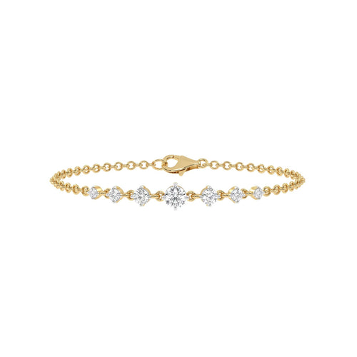 5/8 CT. Graduated Seven Stone Natural Diamond Bracelet