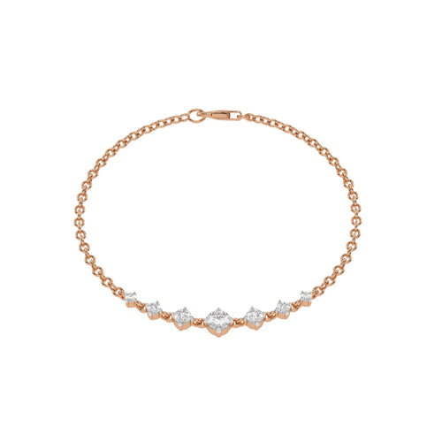 5/8 CT. Graduated Seven Stone Natural Diamond Bracelet