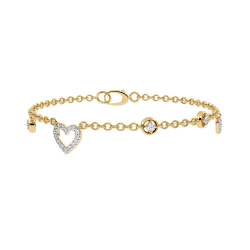 1/3 CT. Round Natural Diamond Heart Bracelet