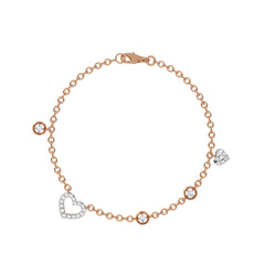 1/3 CT. Round Lab Created Diamond Heart Bracelet