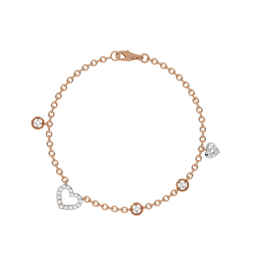 1/3 CT. Round Lab Created Diamond Heart Bracelet