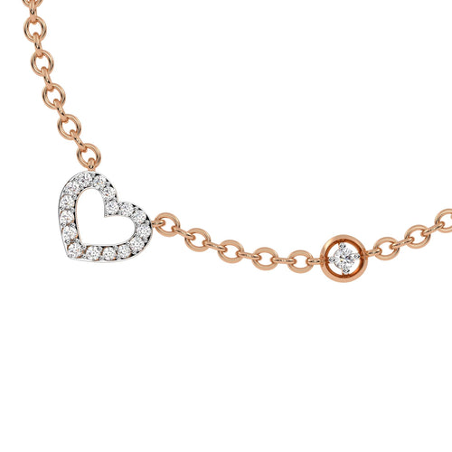 1/3 CT. Round Natural Diamond Heart Bracelet