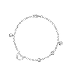 1/3 CT. Round Lab Created Diamond Heart Bracelet