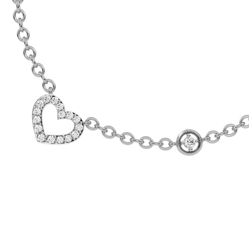 1/3 CT. Round Lab Created Diamond Heart Bracelet
