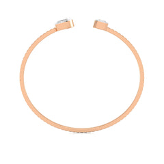 2 3/4 CT. Pear and Emerald  Toi et Moi Lab Created Diamond Bangle Bracelet