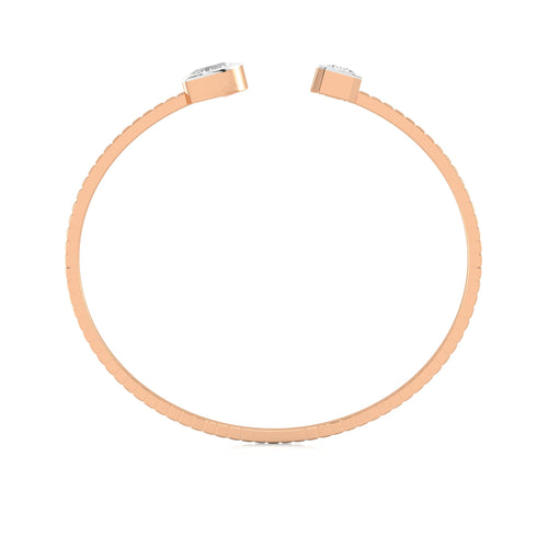 2 3/4 CT. Pear and Emerald  Toi et Moi Lab Created Diamond Bangle Bracelet