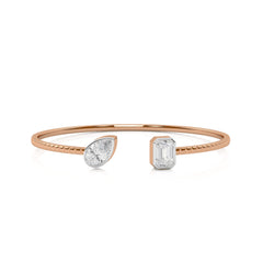 2 3/4 CT. Pear and Emerald  Toi et Moi Lab Created Diamond Bangle Bracelet