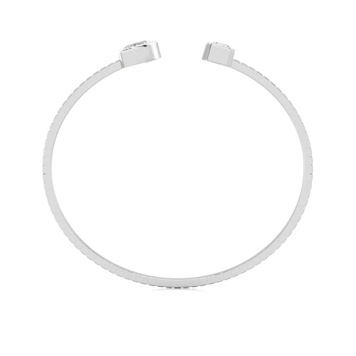 2 3/4 CT. Pear and Emerald  Toi et Moi Lab Created Diamond Bangle Bracelet