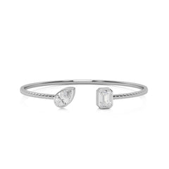 2 3/4 CT. Pear and Emerald  Toi et Moi Lab Created Diamond Bangle Bracelet