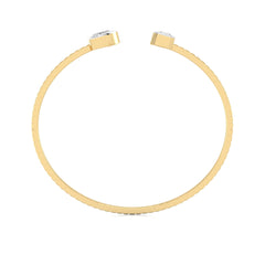 2 3/4 CT. Pear and Emerald  Toi et Moi Lab Created Diamond Bangle Bracelet