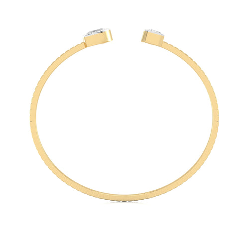 2 3/4 CT. Pear and Emerald  Toi et Moi Lab Created Diamond Bangle Bracelet