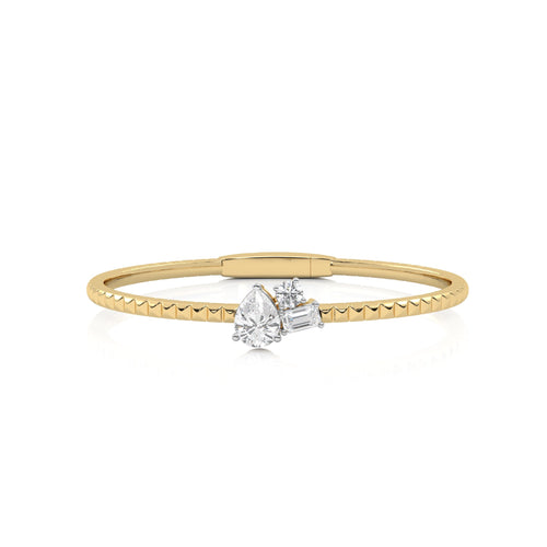 1 1/2 CT. Three Stone Lab Created Diamond Bangle Bracelet