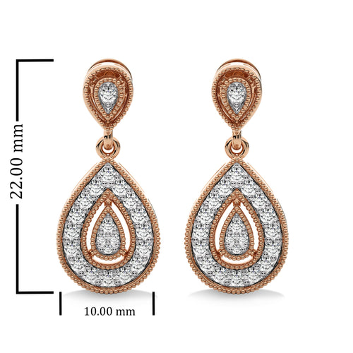1/2 CT. Pear Shape Teardrop Natural Diamond Earrings