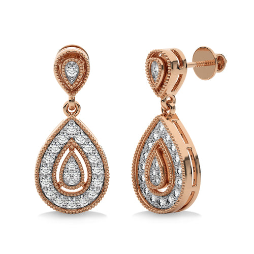 1/2 CT. Pear Shape Teardrop Natural Diamond Earrings