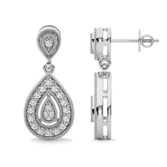 1/2 CT. Pear Shape Teardrop Natural Diamond Earrings