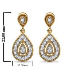 1/2 CT. Pear Shape Teardrop Natural Diamond Earrings