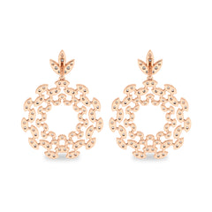 1 3/4 CT. Lab Created Round Diamond Studded Floral Design Earrings