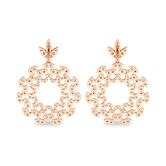 1 3/4 CT. Lab Created Round Diamond Studded Floral Design Earrings