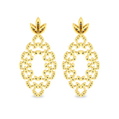 1 1/4 CT. Lab Created Round Diamond Studded Floral Design  Earrings