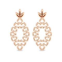 1 1/4 CT. Lab Created Round Diamond Studded Floral Design  Earrings