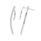 1/2 CT. Lab Created Round Diamond Studded Dangling Hoop Earrings