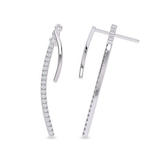 1/2 CT. Lab Created Round Diamond Studded Dangling Hoop Earrings