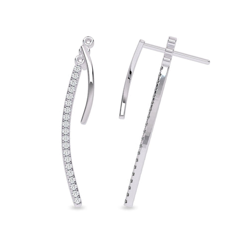 1/2 CT. Lab Created Round Diamond Studded Dangling Hoop Earrings