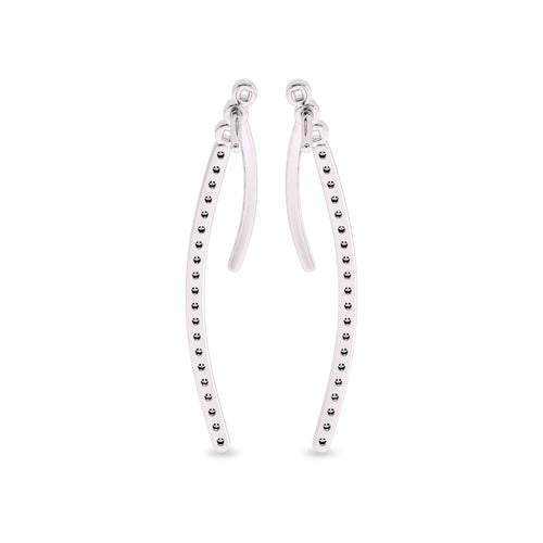 1/2 CT. Lab Created Round Diamond Studded Dangling Hoop Earrings