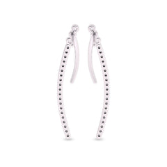 1/2 CT. Lab Created Round Diamond Studded Dangling Hoop Earrings