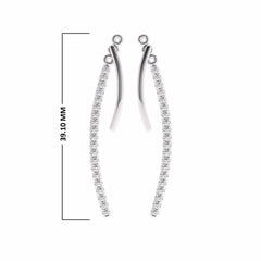 1/2 CT. Lab Created Round Diamond Studded Dangling Hoop Earrings