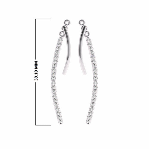 1/2 CT. Lab Created Round Diamond Studded Dangling Hoop Earrings