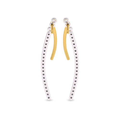 1/2 CT. Lab Created Round Diamond Studded Dangling Hoop Earrings